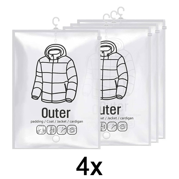 1x Висечки вакуумски вреќи за складирање – (4 парчиња) | VACUHANG